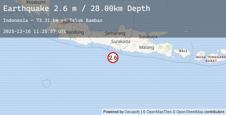 Map of JAVA, INDONESIA