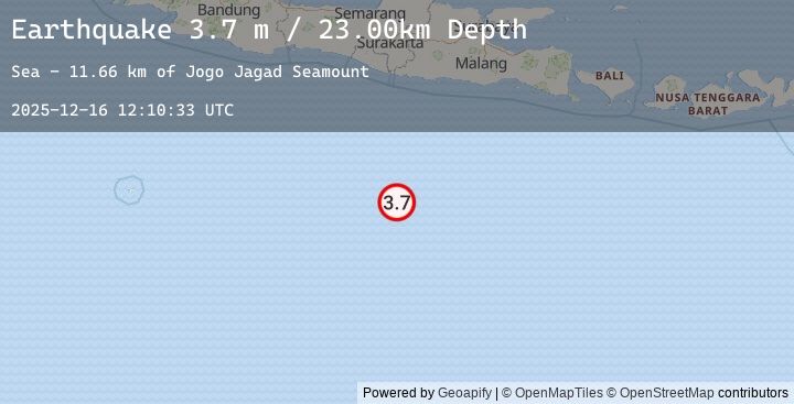 Map of SOUTH OF JAVA, INDONESIA