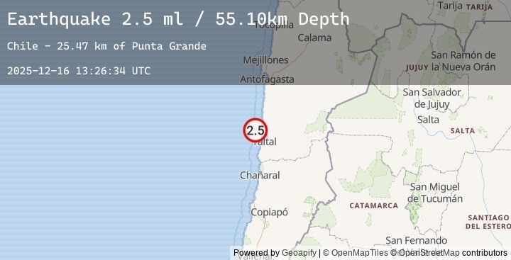 Map of OFFSHORE ANTOFAGASTA, CHILE