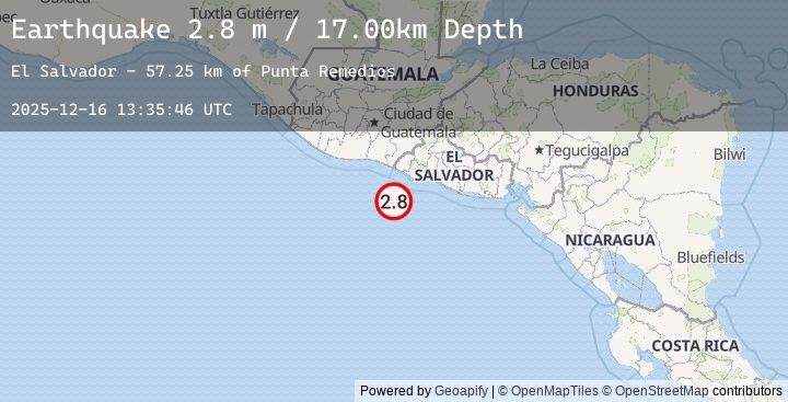 Map of OFFSHORE EL SALVADOR