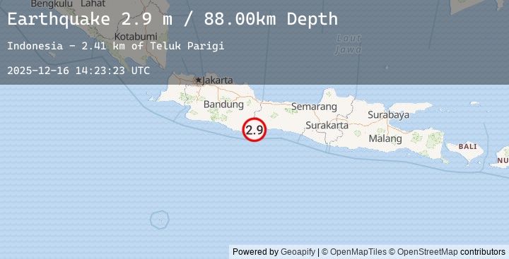 Map of JAVA, INDONESIA