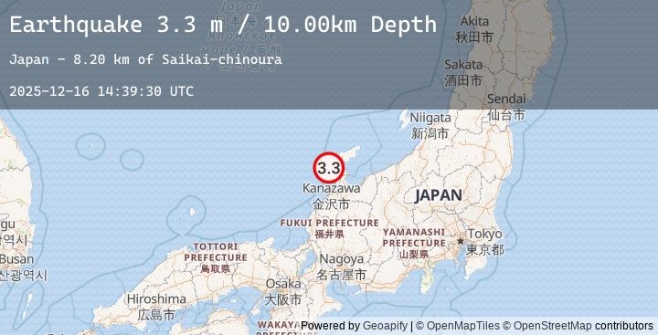 Map of NEAR WEST COAST OF HONSHU, JAPAN