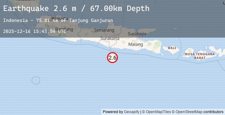 Map of JAVA, INDONESIA