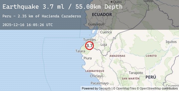 Map of PERU-ECUADOR BORDER REGION