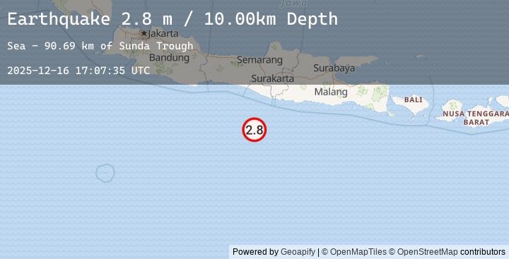 Map of SOUTH OF JAVA, INDONESIA