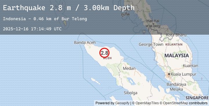 Map of NORTHERN SUMATRA, INDONESIA