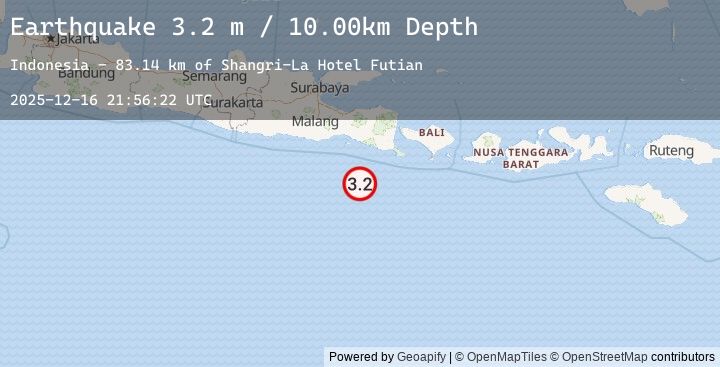 Map of SOUTH OF JAVA, INDONESIA