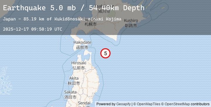 Map of HOKKAIDO, JAPAN REGION