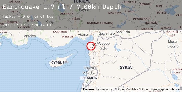 Map of TURKEY-SYRIA BORDER REGION
