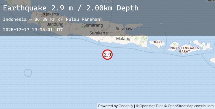 Map of SOUTH OF JAVA, INDONESIA
