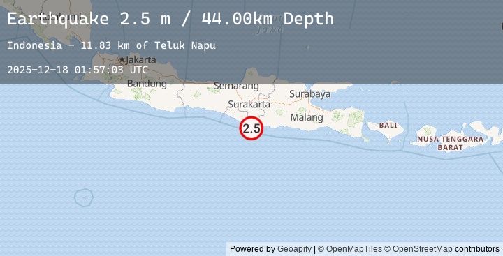 Map of JAVA, INDONESIA