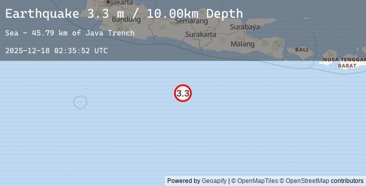 Map of SOUTH OF JAVA, INDONESIA