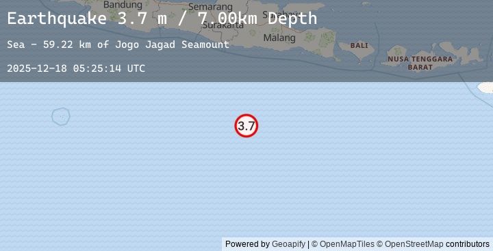 Map of SOUTH OF JAVA, INDONESIA