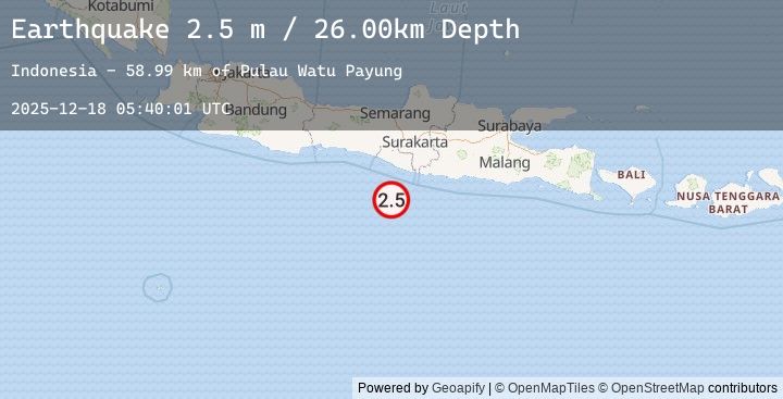 Map of JAVA, INDONESIA