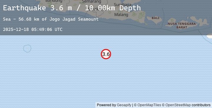 Map of SOUTH OF JAVA, INDONESIA