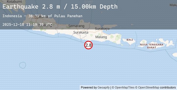 Map of JAVA, INDONESIA