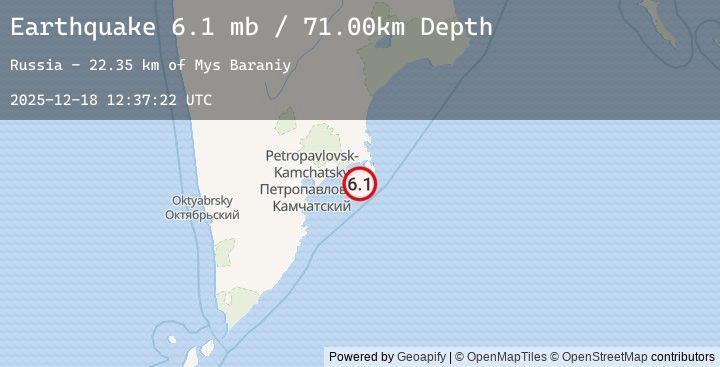 Map of OFF EAST COAST OF KAMCHATKA