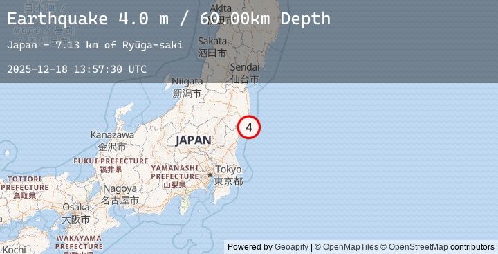 Map of NEAR EAST COAST OF HONSHU, JAPAN