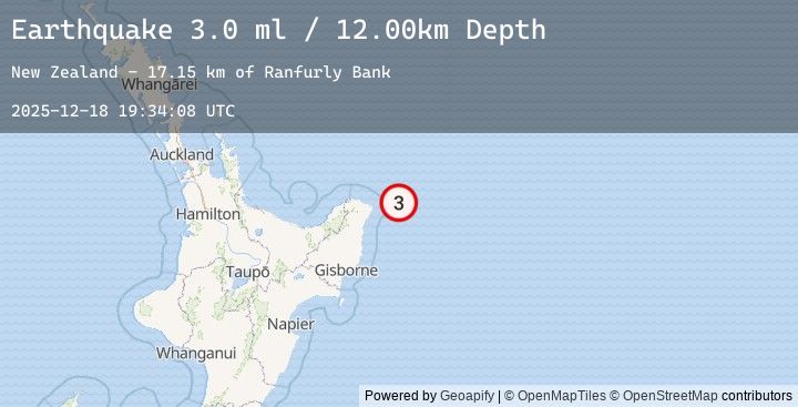 Map of OFF E. COAST OF N. ISLAND, N.Z.