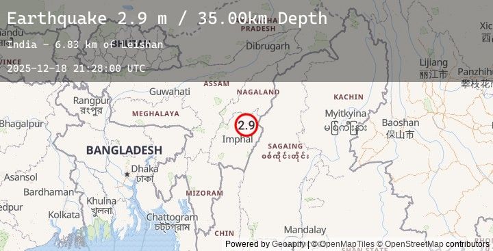 Map of MYANMAR-INDIA BORDER REGION