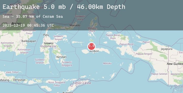 Map of CERAM SEA, INDONESIA