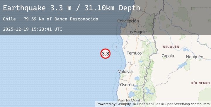 Map of OFF COAST OF ARAUCANIA, CHILE
