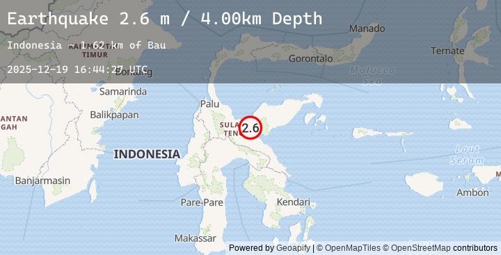 Map of SULAWESI, INDONESIA