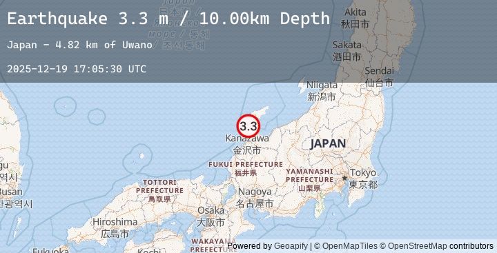 Map of NEAR WEST COAST OF HONSHU, JAPAN