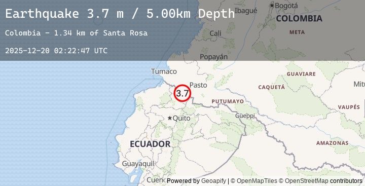 Map of COLOMBIA-ECUADOR BORDER REGION