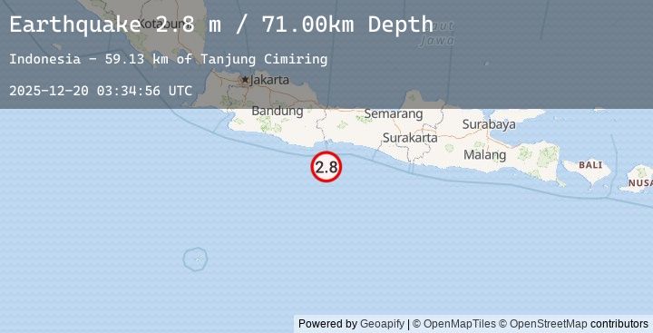 Map of JAVA, INDONESIA