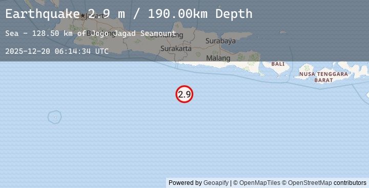 Map of SOUTH OF JAVA, INDONESIA
