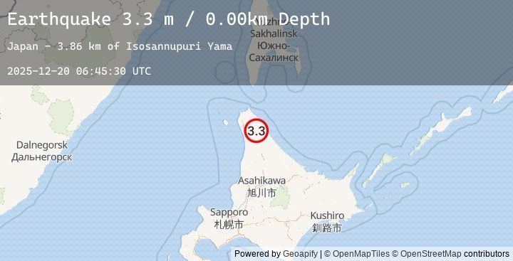Map of HOKKAIDO, JAPAN REGION
