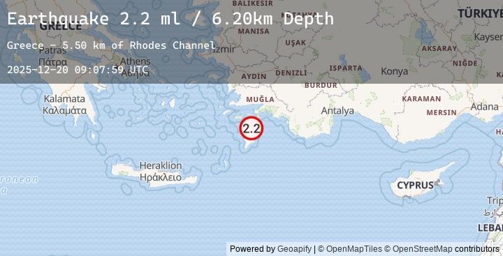 Map of DODECANESE IS.-TURKEY BORDER REG