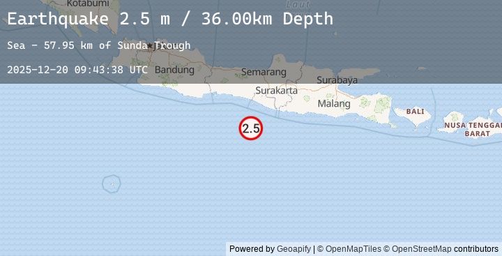 Map of JAVA, INDONESIA