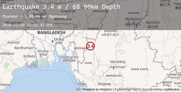 Map of MYANMAR-INDIA BORDER REGION