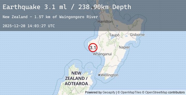 Map of NORTH ISLAND OF NEW ZEALAND