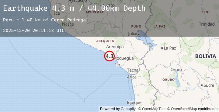 Map of NEAR COAST OF SOUTHERN PERU