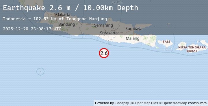 Map of SOUTH OF JAVA, INDONESIA