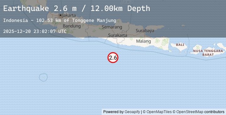 Map of SOUTH OF JAVA, INDONESIA