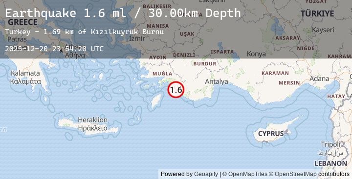Map of DODECANESE IS.-TURKEY BORDER REG