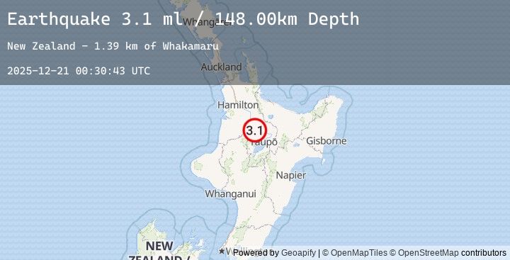 Map of NORTH ISLAND OF NEW ZEALAND