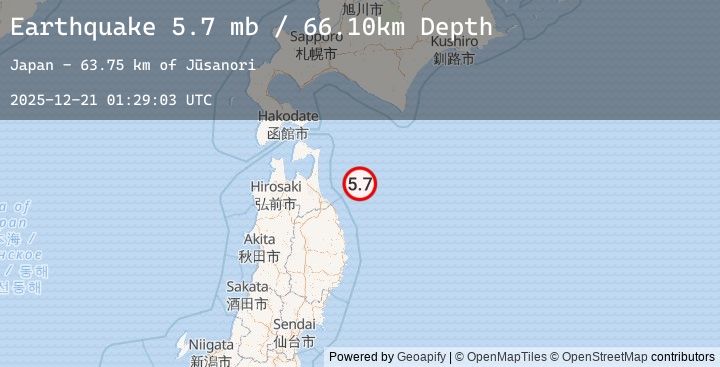 Map of NEAR EAST COAST OF HONSHU, JAPAN
