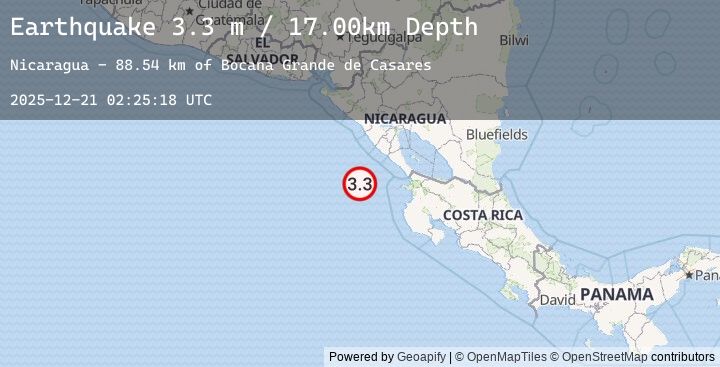 Map of OFF COAST OF COSTA RICA