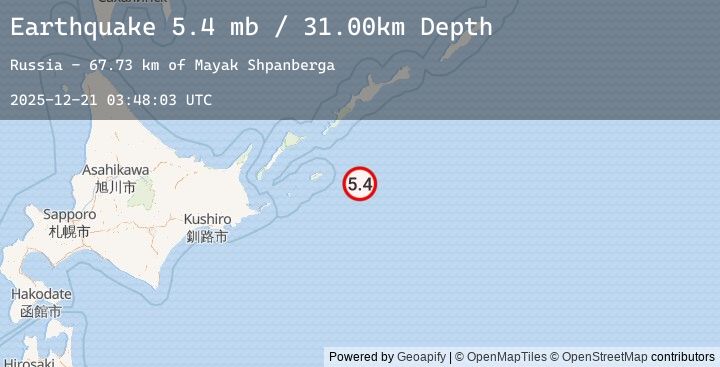 Map of EAST OF KURIL ISLANDS