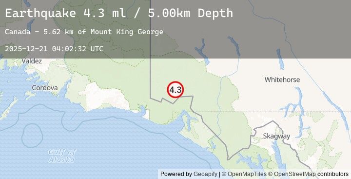 Map of SOUTHERN YUKON TERRITORY, CANADA