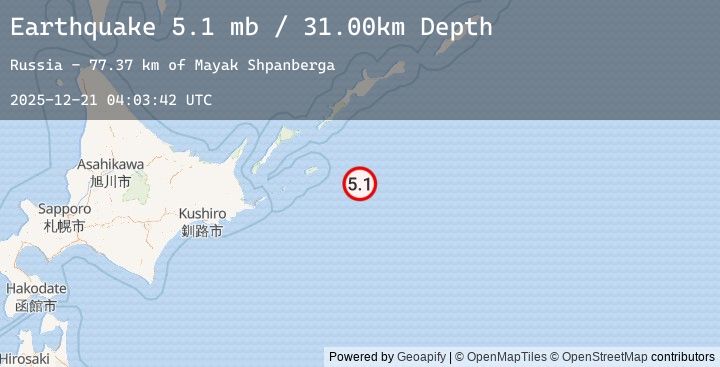 Map of EAST OF KURIL ISLANDS