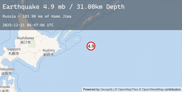 Map of EAST OF KURIL ISLANDS
