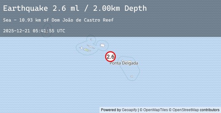 Map of AZORES ISLANDS, PORTUGAL