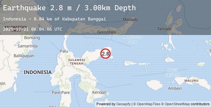 Map of SULAWESI, INDONESIA