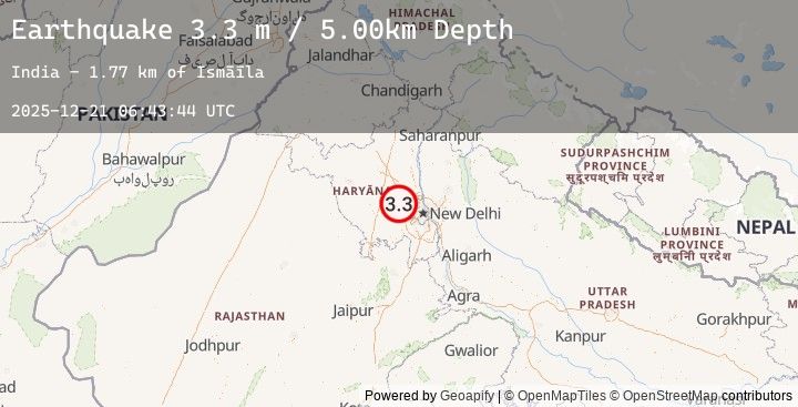 Map of HARYANA - DELHI REGION, INDIA